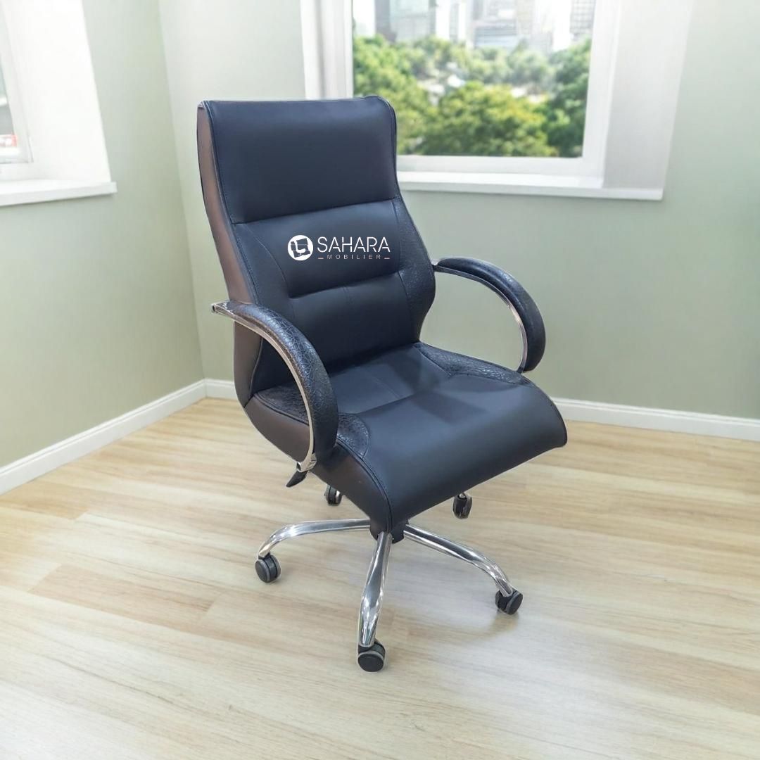 Revêtement : Rembourrage en similicuir noir de haute qualité, agréable au toucher, résistant aux taches et facile à entretenir.